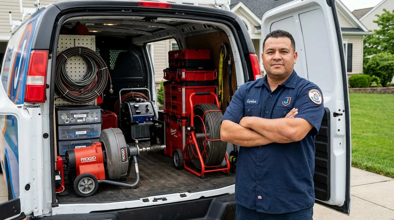Professional drain cleaning equipment and Johns Plumbing LLC plumber in Auburn